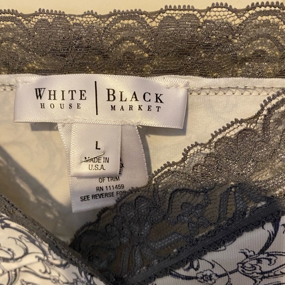 White House Black Market Cream / Gray Camisole LARGE - Picture 2 of 6